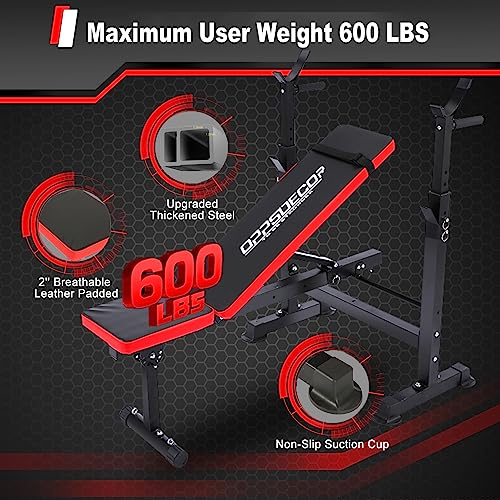 6 in 1 Weight Bench Set with Squat Rack and Barbell Rack K63815