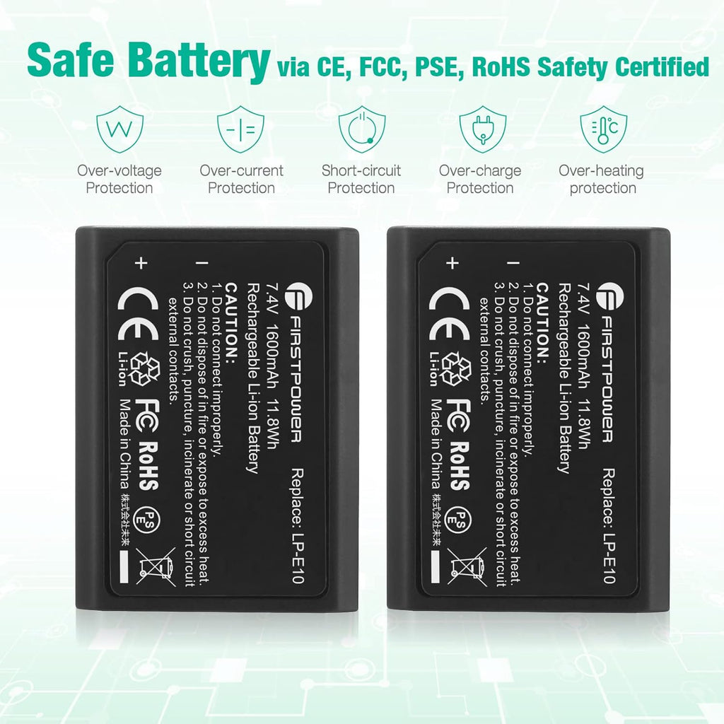 LP-E10 Batteries 2-Pack 1600mAh Z127