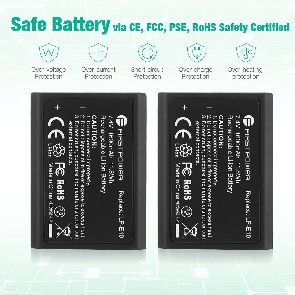 LP-E10 Batteries 2-Pack 1600mAh Z127