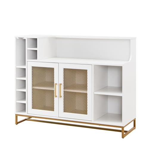 White Wine Bar Cabinet with Wine Rack J201
