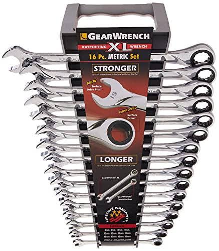 16 Piece Metric Ratcheting Combination Wrench Set E490