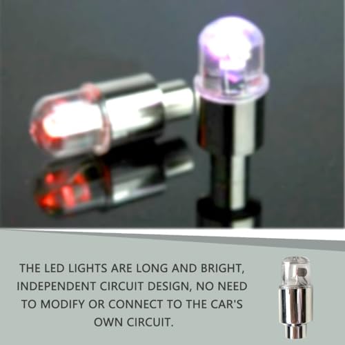 6 Pcs LED Car Wheel Valve Dust Cap Lights J732750