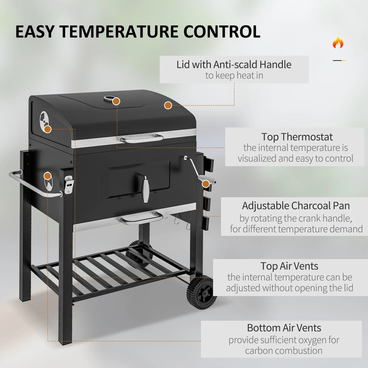Black Charcoal BBQ Grill R207