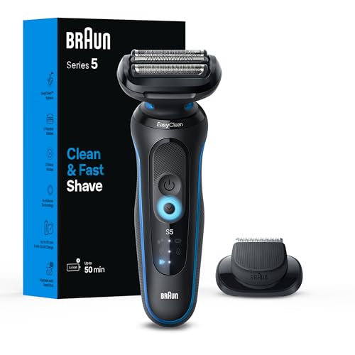 Blue Electric Foil Shaver with Precision Trimmer J587062
