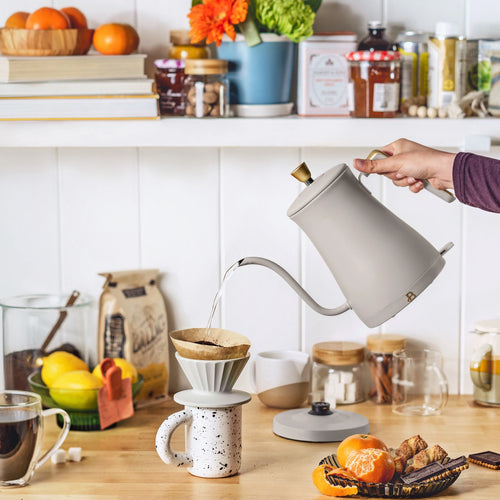 1-Liter Electric Gooseneck Kettle 1200 W Porcini Taupe R26145