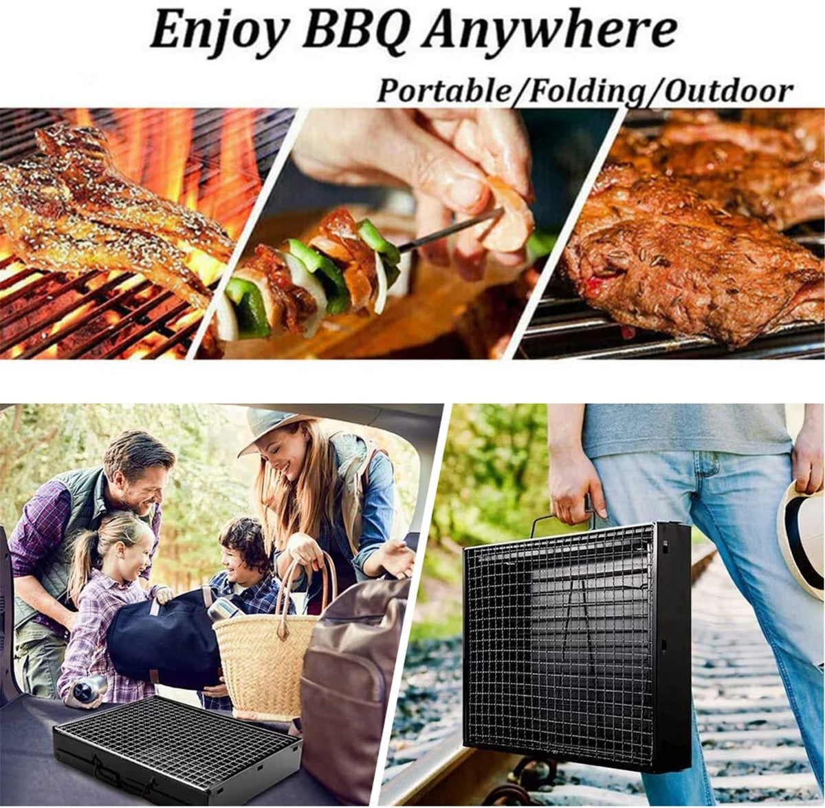 Compact Charcoal Barbecue Grill Camping Cooker B88224