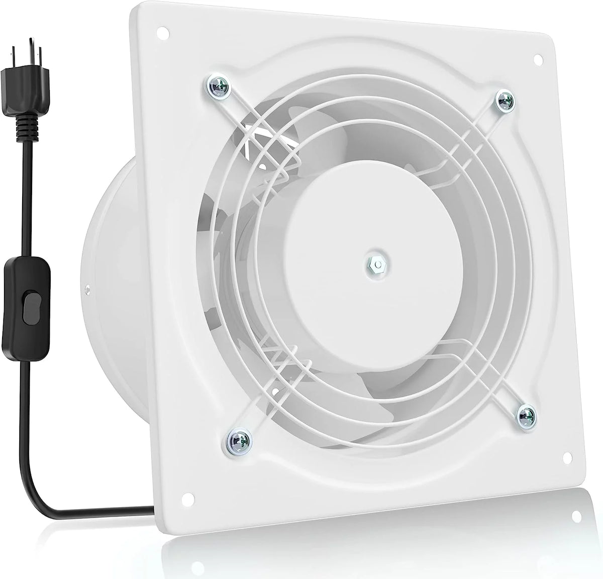 White 6 Inch Wall Mount Exhaust Fan O413