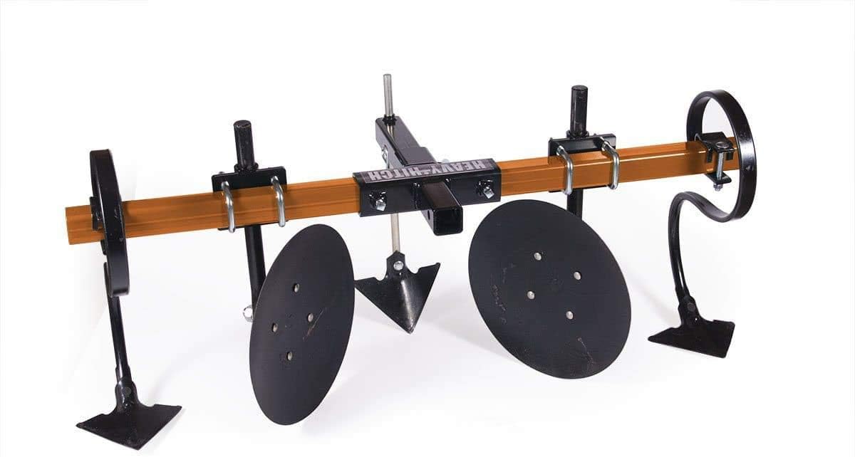 Green Powdercoated Disc Cultivator Garden Bedder Attachment with S-Tines and Row Maker Insert W607407