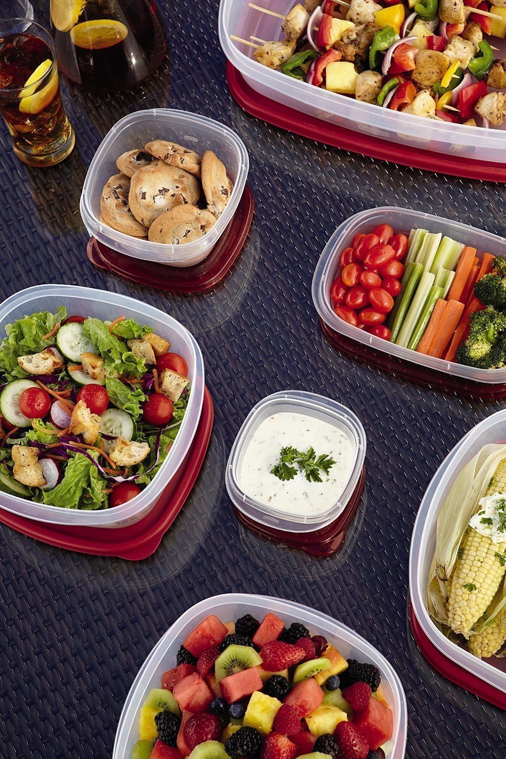 42 Piece Red Food Storage Containers J143774