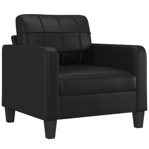 Black 55.1" Faux Leather 2-Seater Sofa D481547