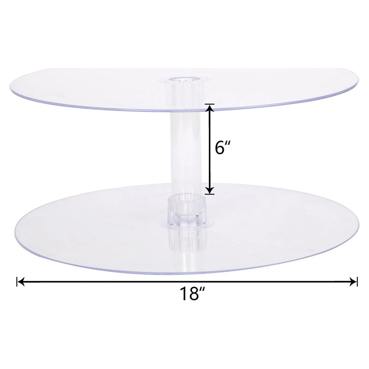2 Tier 18 inch Acrylic Crystal Glass Clear Cupcake Stand C618