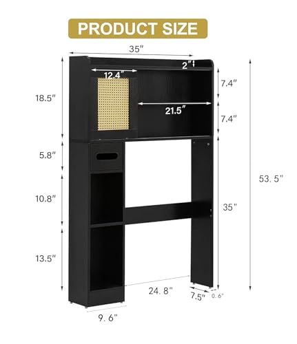 White Over The Toilet Storage Cabinet with Adjustable Shelves B7014