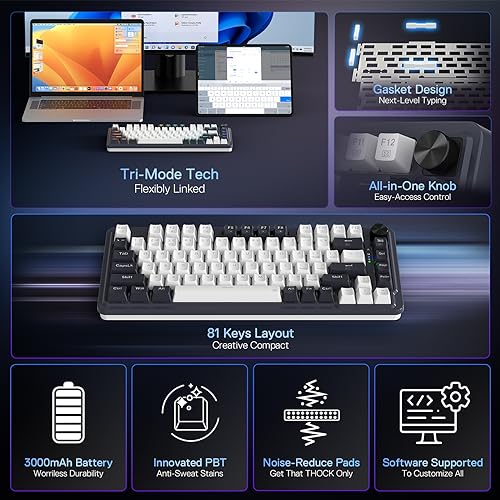 75% Wireless RGB Gaming Mechanical Keyboard with Hot-Swap Socket L63252