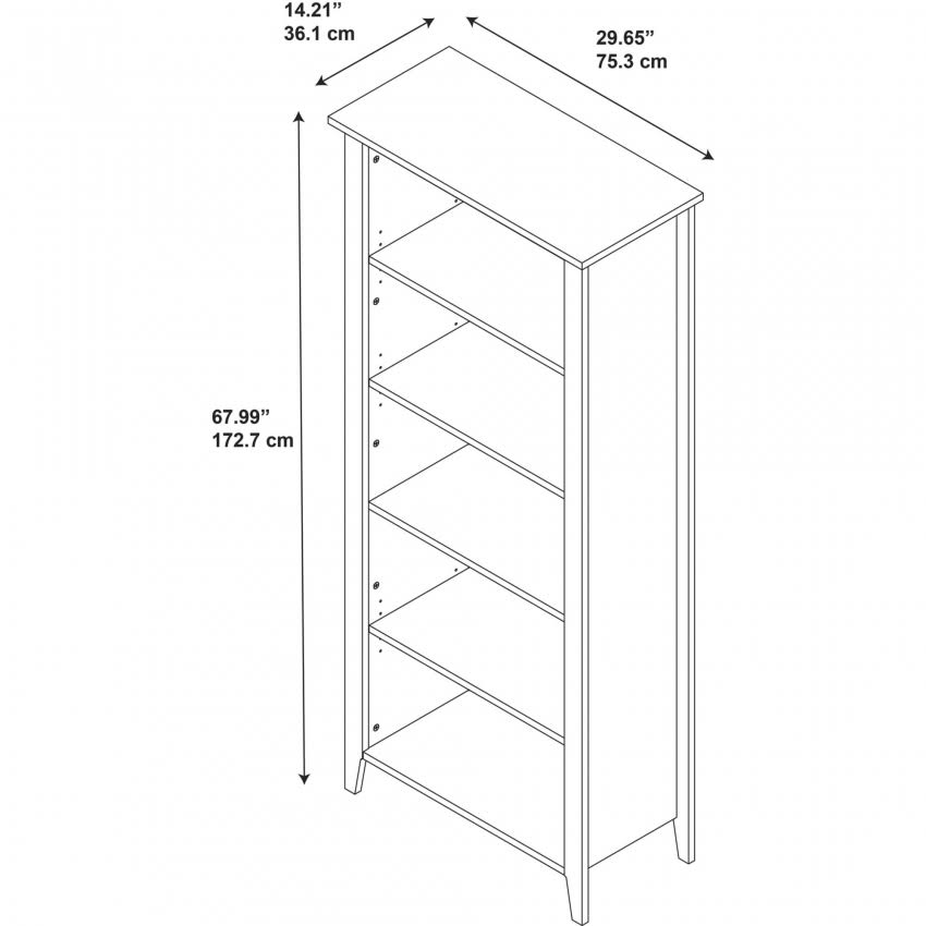 60W L Desk with Bookcase and Lateral File O878740