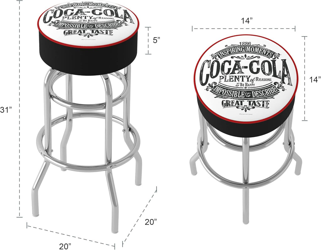 Vintage Swivel Bar Stool with Foam Padded Seat T97989