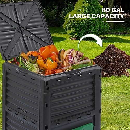 43 Gallon Dual Chamber Compost Tumbler with 2 Sliding Doors Q323973