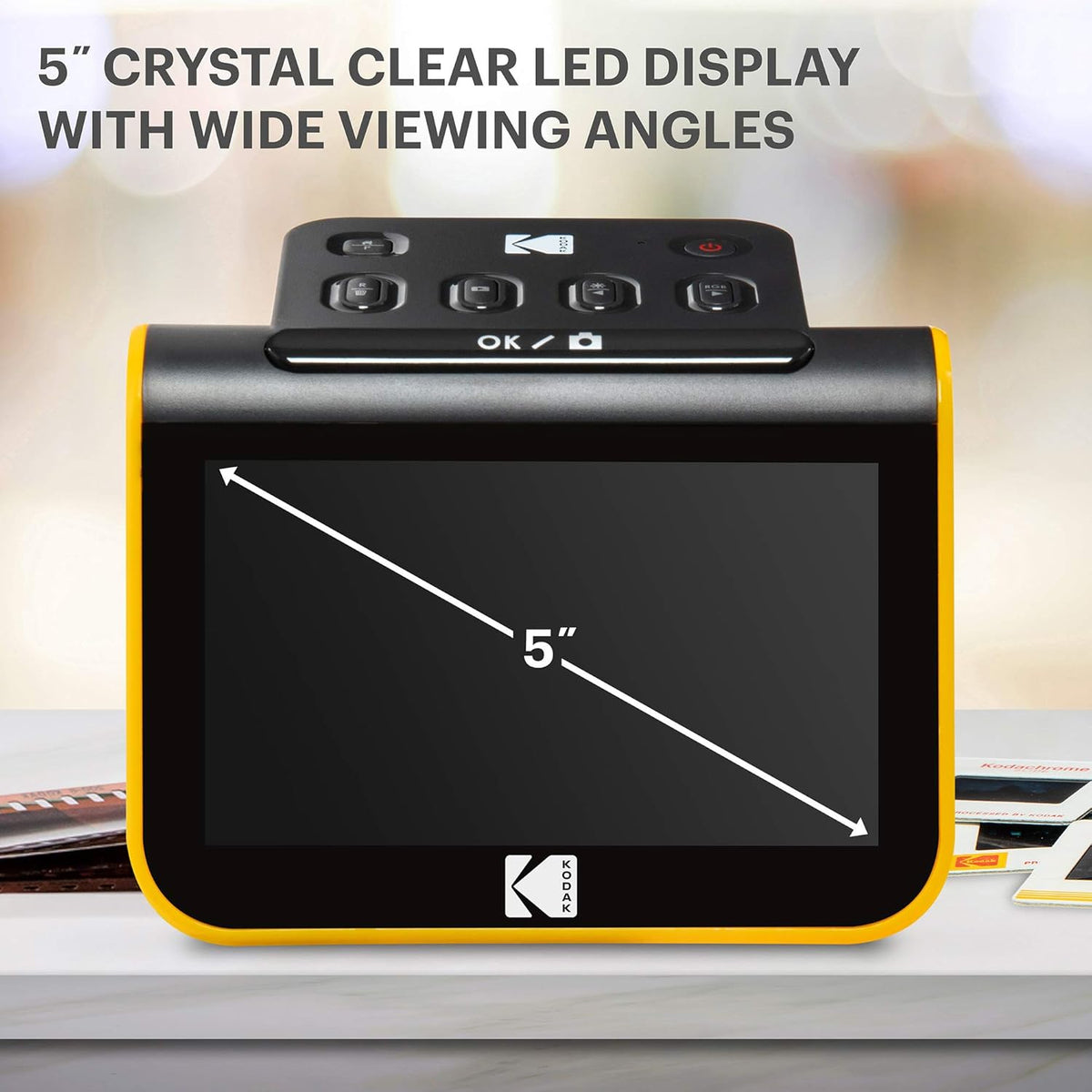 Film and Slide Scanner with 5" LCD Screen, Convert Color & B&W Negatives & Slides 35mm, 126, 110 Film to 22MP JPEG Digital Photos X700