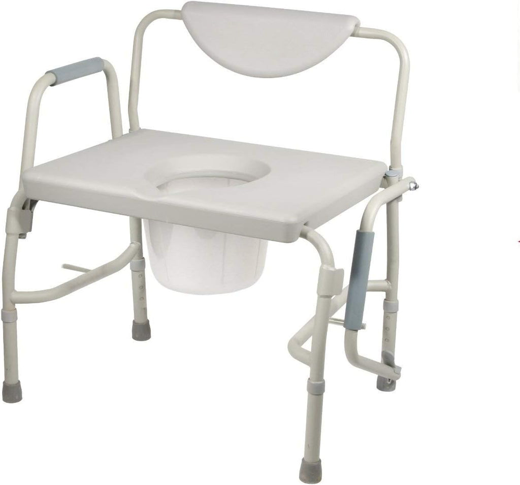Heavy Duty Drop Arm Bariatric Commode with Arms and Bathroom Safety Frame C95799