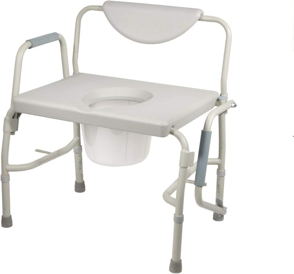 Heavy Duty Drop Arm Bariatric Commode with Arms and Bathroom Safety Frame C95799