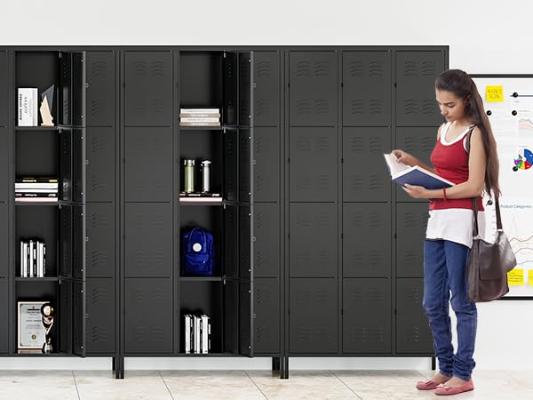 Blue Steel 3 Doors Metal Storage Locker D281024