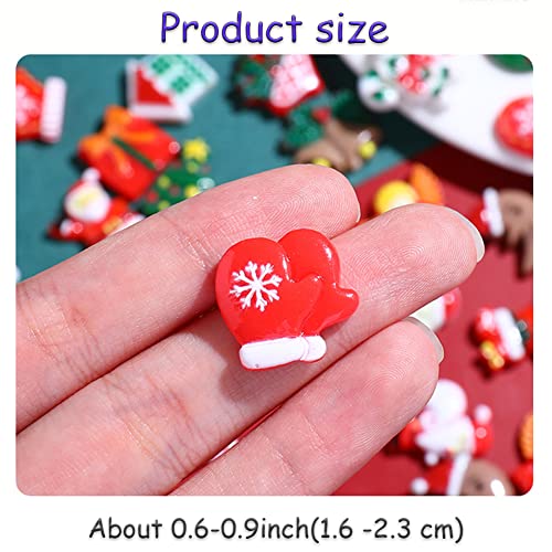 100pcs Christmas Slime Flatback Charms, Assorted Craft Resin Ornaments Miniature Ornaments Set R329