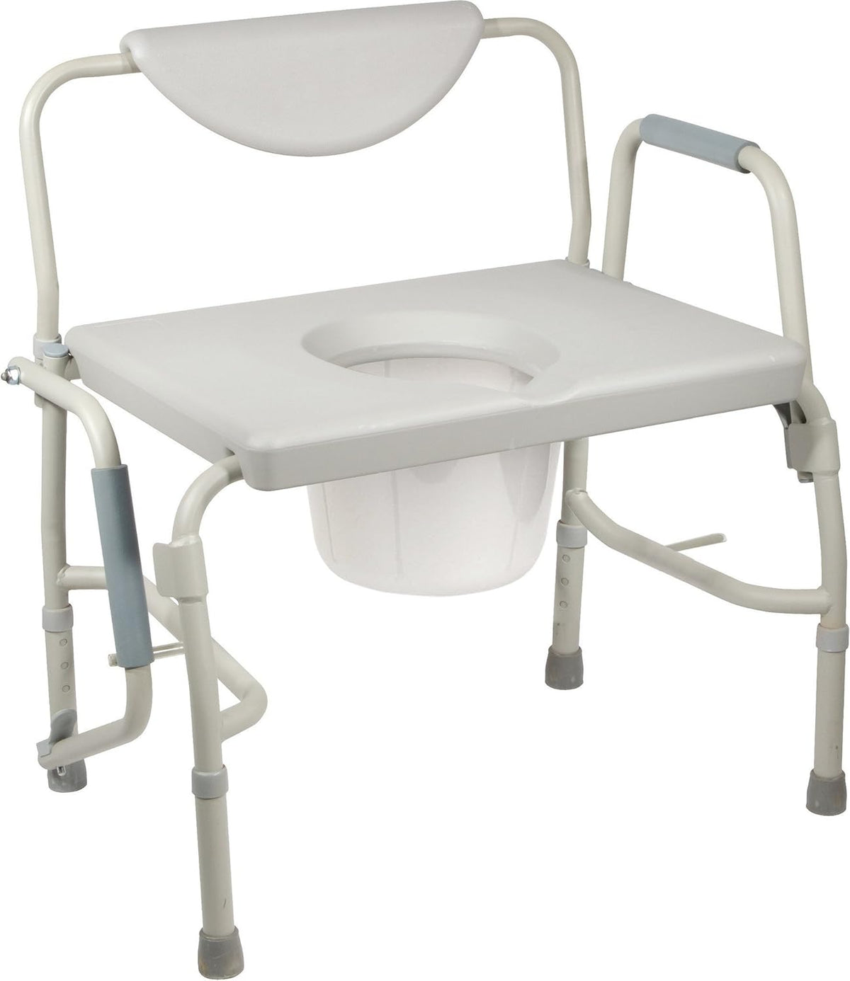 Heavy Duty Drop Arm Bariatric Commode with Arms and Bathroom Safety Frame C95799