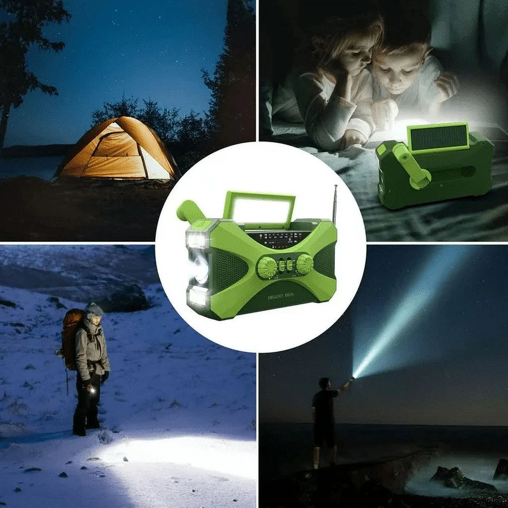 4000mAh AM FM NOAA Hand Crank Solar Emergency Radio with Flashlight R4340
