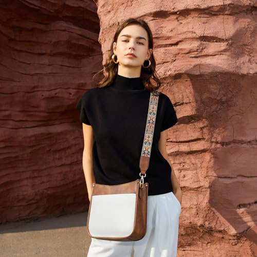 2PCS Vegan Leather Crossbody Shoulder Bag with Wide Guitar Strap R937655