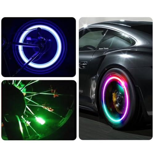 6 Pcs LED Car Wheel Valve Dust Cap Lights J732750