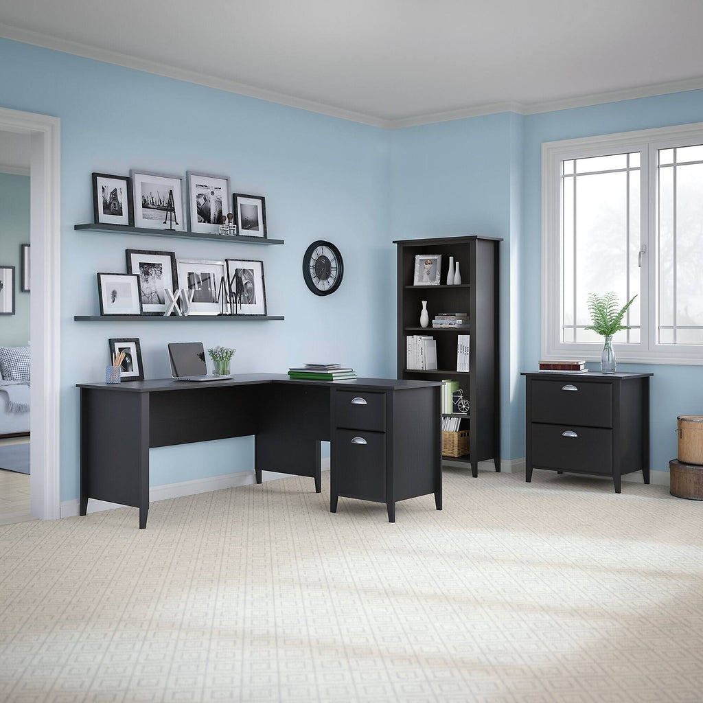 60W L Desk with Bookcase and Lateral File O878740