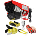 440lbs Electric Cable Hoist Wireless Remote Control 120V Overhead Winch with Towing Strap Sling 38ft Lifting Height O1789