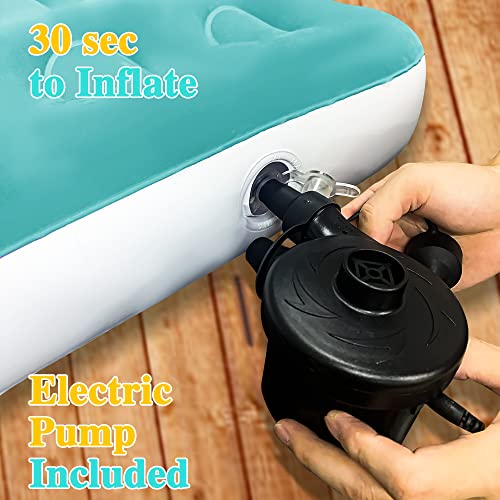 Inflatable Kids Travel Bed Toddler Air Mattress Set with Security Bed Rails and Electric Pump G55120