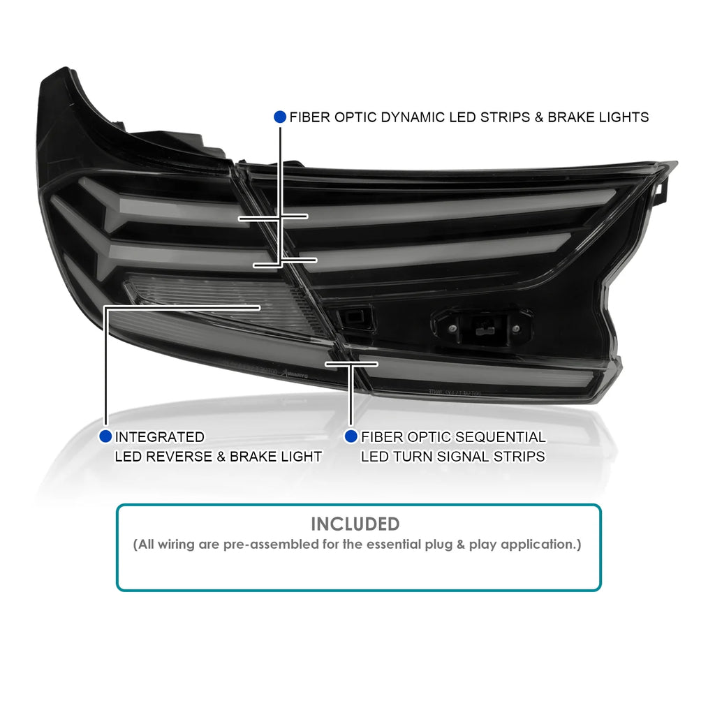 Glossy Black Smoked Lens LED Tail Lights with Sequential Signal T952