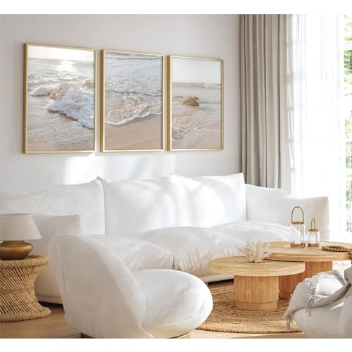 Beach Wall Art Canvas Prints Unframed 12x16 Inch Set of 3 D606037