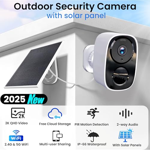2K Wireless Outdoor Security Camera with Spotlight Siren Alarm J998075
