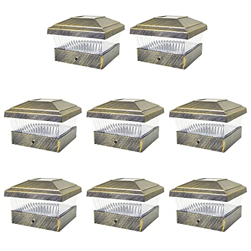 8 Pack White Outdoor Solar LED Post Cap Light U24302
