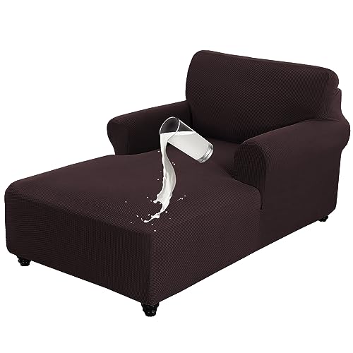 D-Copper Green Stretch Jacquard Chaise Lounge Slipcover T284348