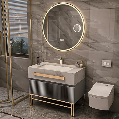 Bathroom Vanity with Sink includes Smart Defog Mirror, Modern Bathroom Sink Cabinet, Large Capacity Storage Space (48") Z544