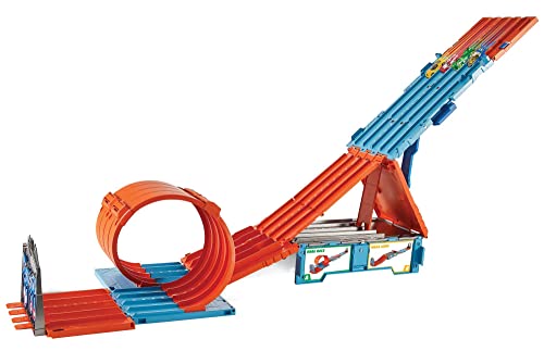 Toy Car Track Set with 2 Cars in 1:64 Scale A785348