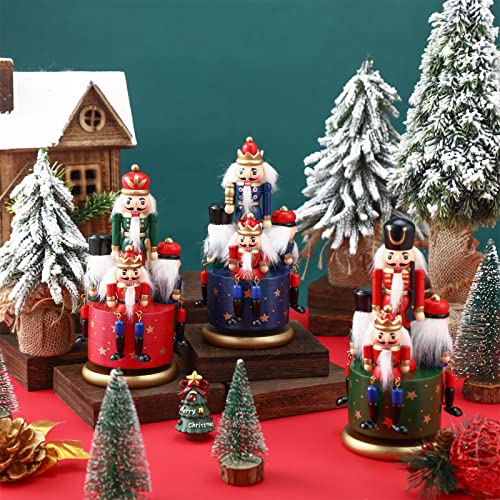 Nutcracker Music Box Wooden Nutcracker Soldier Toy Handmade Nutcracker Figures Christmas Nutcrackers Soldiers Wind up Musical Box Clockwork Christmas Music Box X6870