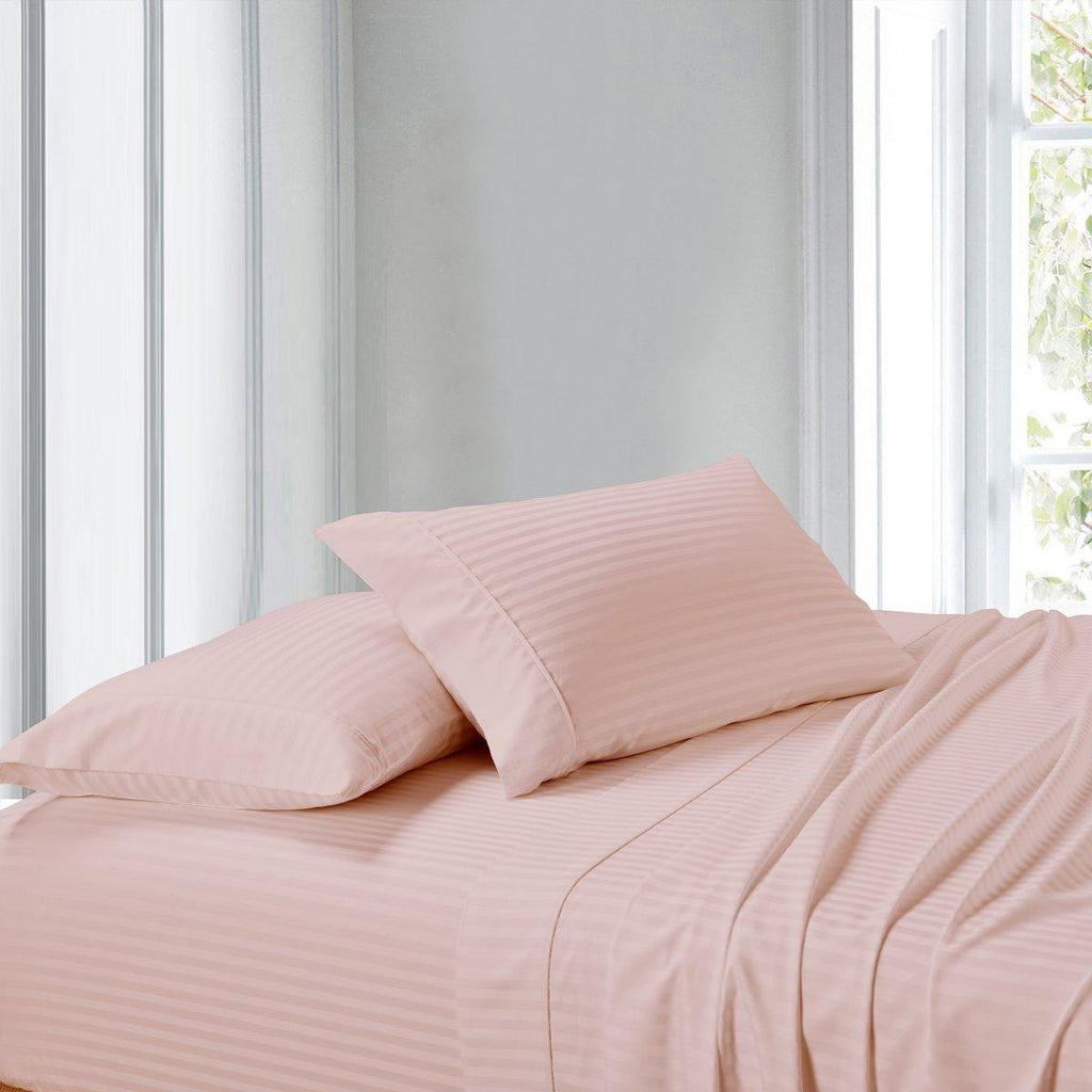Attached Waterbed Sheet Set Stripe 300 Thread Count