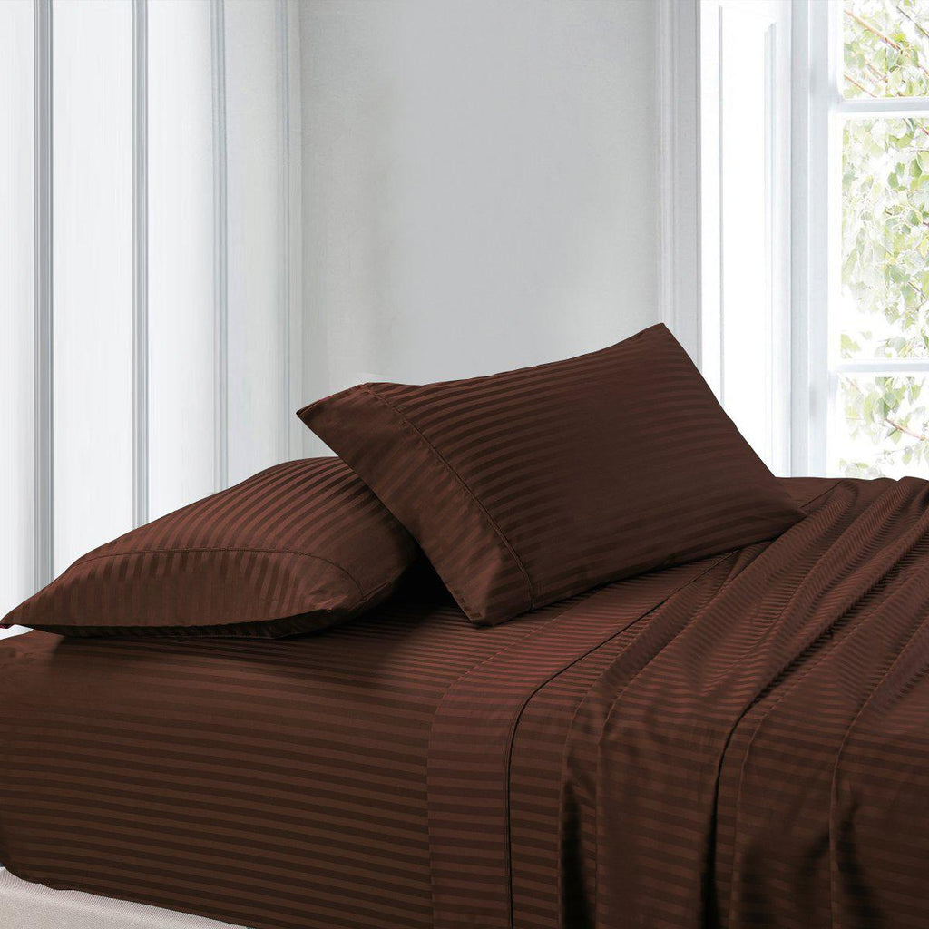 Attached Waterbed Sheet Set Stripe 300 Thread Count