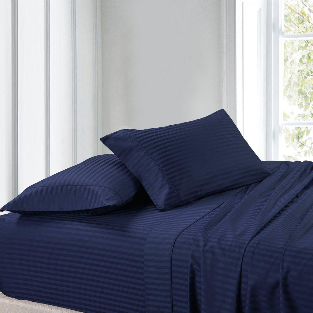 Attached Waterbed Sheet Set Stripe 300 Thread Count