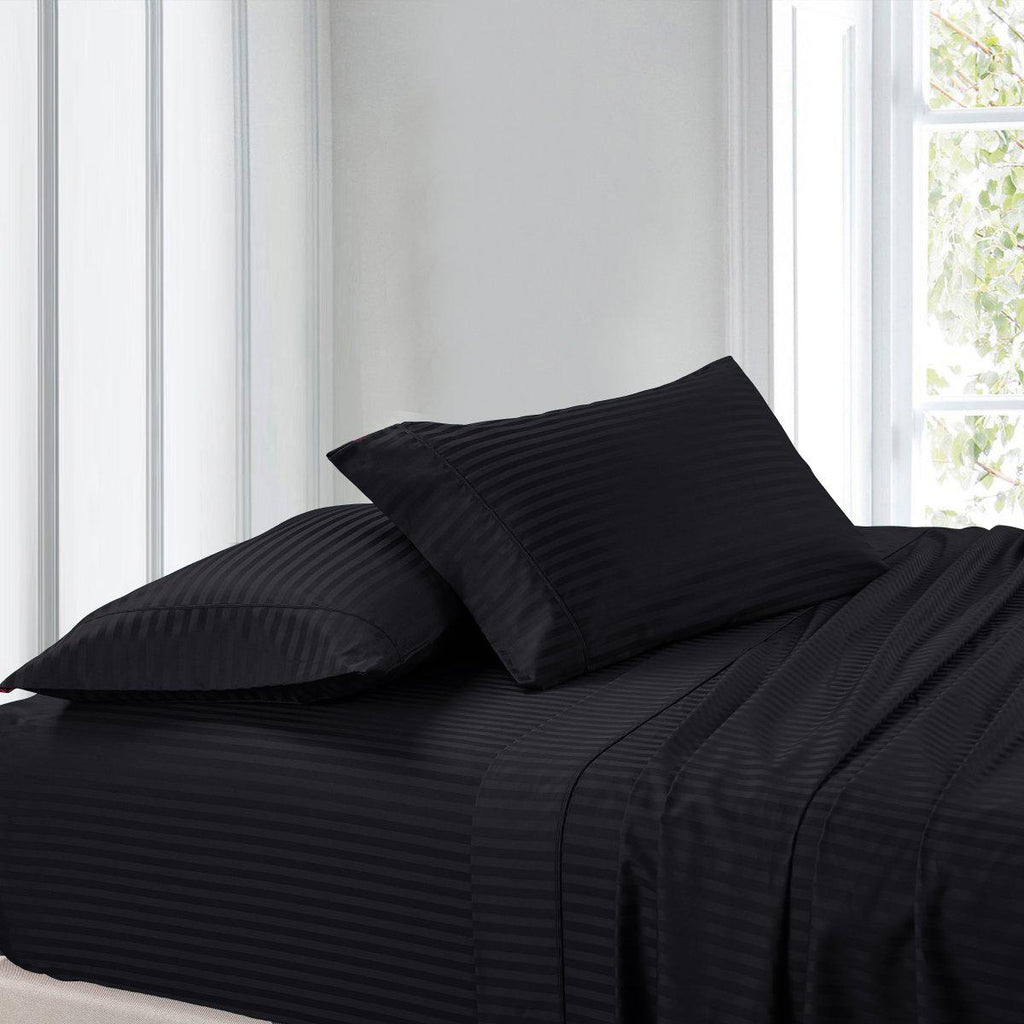 Attached Waterbed Sheet Set Stripe 300 Thread Count