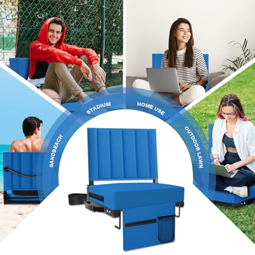 Black Padded Portable Folding Stadium Chair (2pcs) T10606