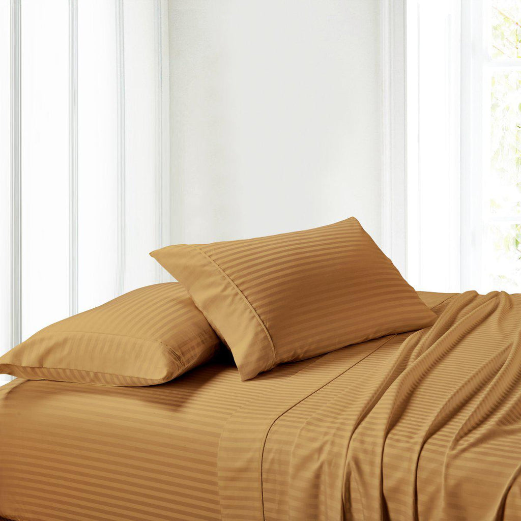 Attached Waterbed Sheet Set Stripe 300 Thread Count
