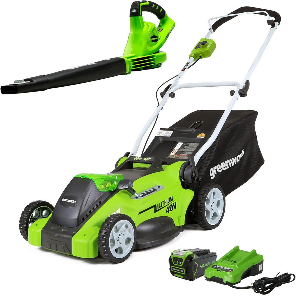 40V 21" Brushless Self-Propelled Lawn Mower with 2 x 4Ah Batteries and Charger Q654755