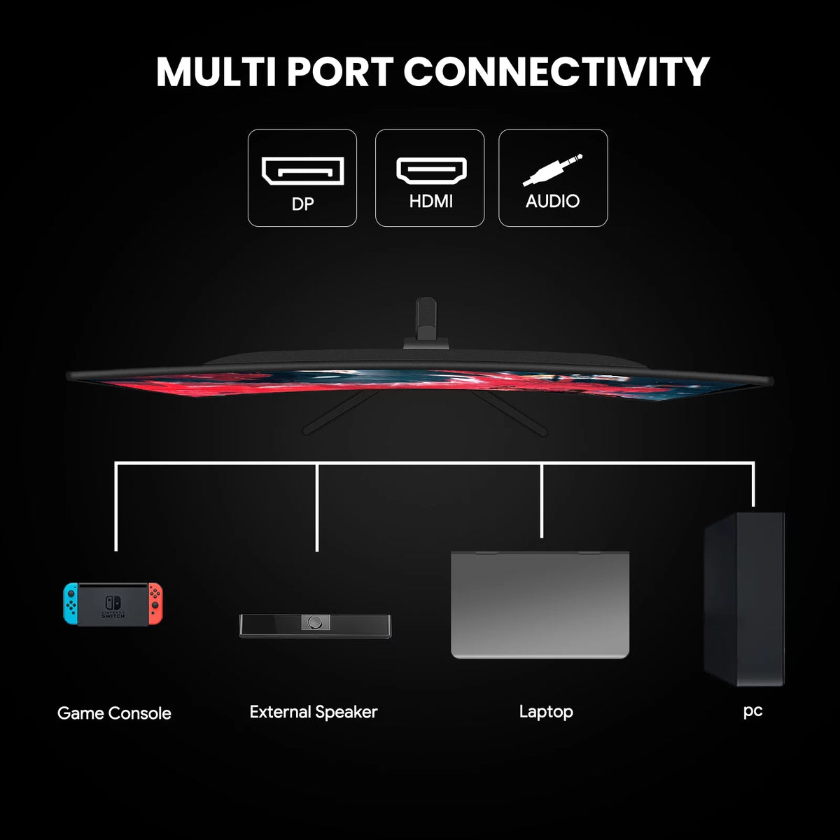 24" 165Hz Curved FHD 1080P Frameless Gaming Monitor G160528