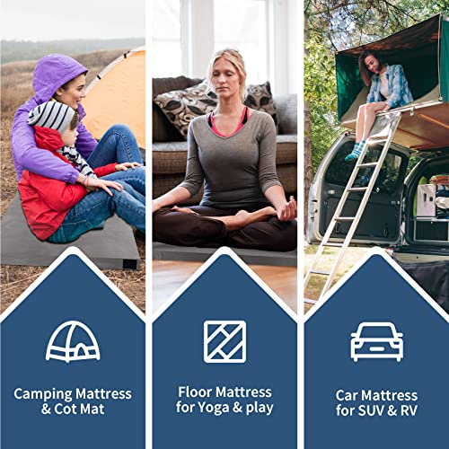 Twin Memory Foam Camping Mattress Pad with Waterproof Cover C415