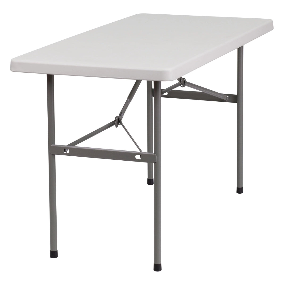 4-Foot Granite White Plastic Folding Table V8282